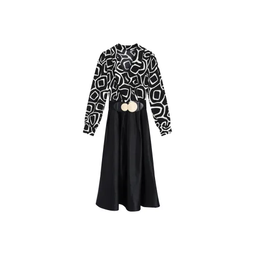 Garbege Dress Women's Black With Belts