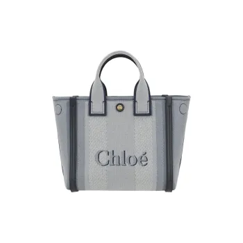 Chloe Carry Cotton Shoulder Bag, Crossbody Bag, Handbag Women's Gray & Blue