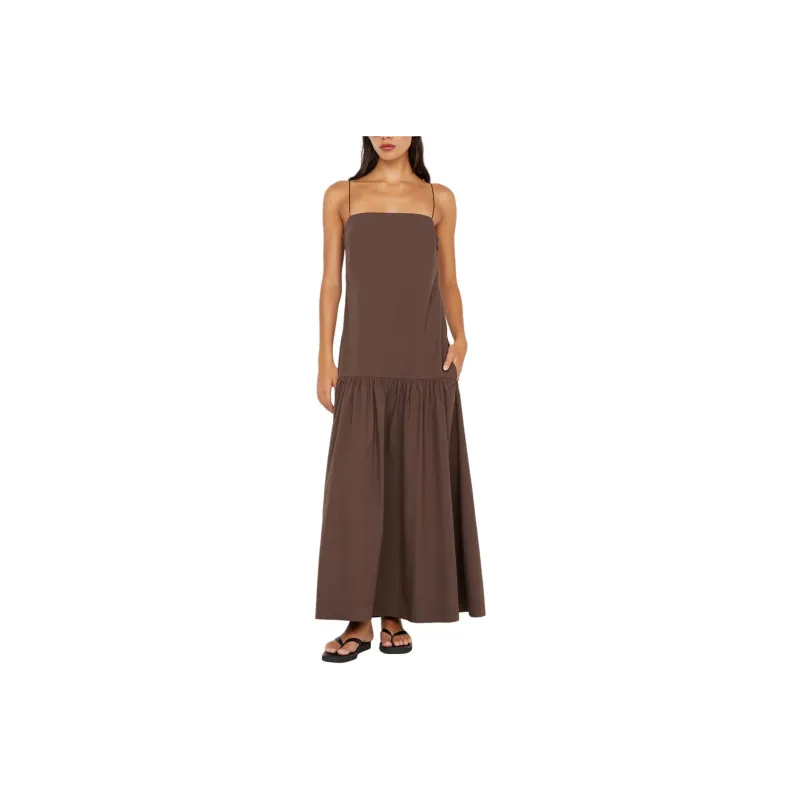 BEC+BRIDGE VEDA MAXI DRESS Slip Dresses Women's CHOC/Chocolate-0