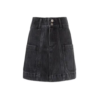 LOFT SHINE Denim Short Skirts Women's Black
