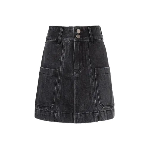 LOFT SHINE Denim Short Skirts Women's Black