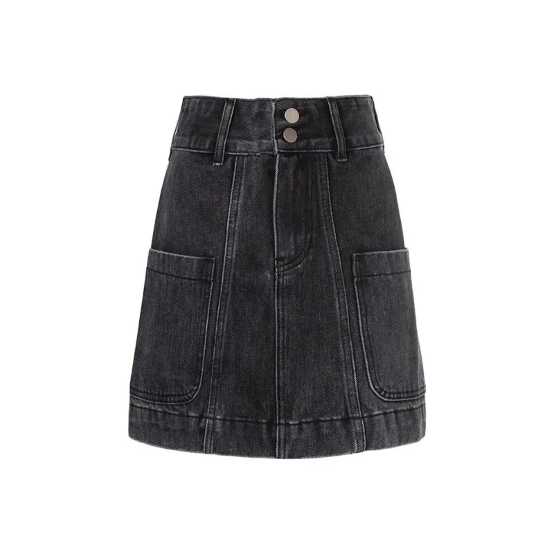 LOFT SHINE Denim Short Skirts Women's Black-0