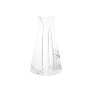 DIALOGUE Sleeveless Dress Women's Elegant White