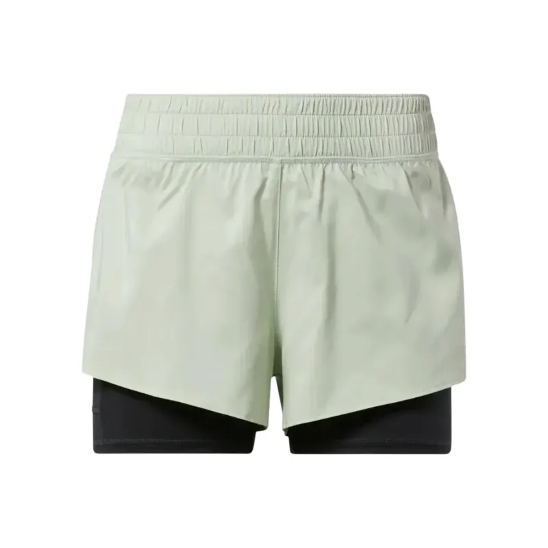 Reebok CYCLED Collection WOR Run 2 In 1 Short Sports Shorts Women's Green-0