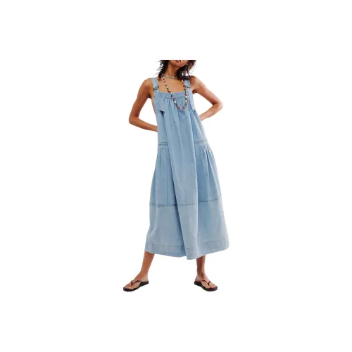 FREE PEOPLE Machu Barrel Midi Dress Slip Dresses Women's Frost/Glaze