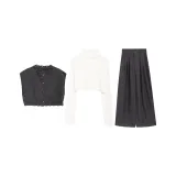 Vest+White Top+Pants