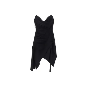 Mugler Asymmetric Ruched Bustier Dress