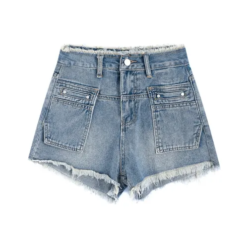 MINCOCROSEPEPPAR Denim Shorts Women's Blue