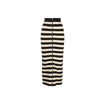 NANUSHKA Nima Striped Terry-cloth Skirt