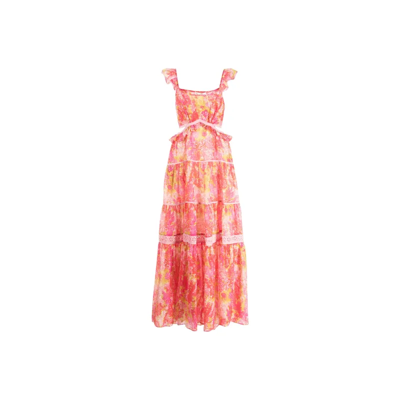 LOVESHACKFANCY Ruffled Tiered Long Dress-0