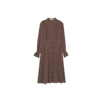 SOLIGHTER Long Sleeved Dress Women's Maroon