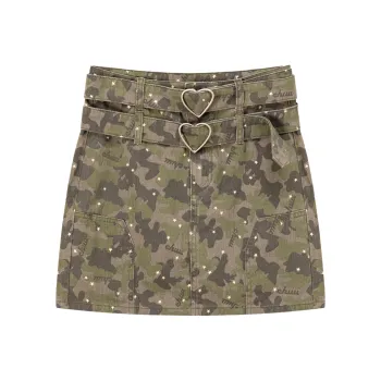 CHUU Casual Short Skirts Women's Green Camouflage