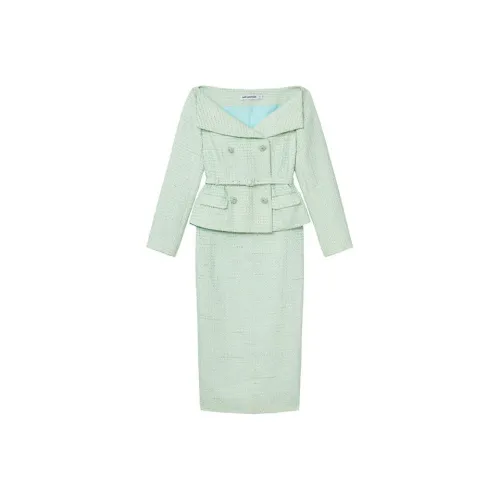 Self portrait Double breasted Tweed Midi Dress