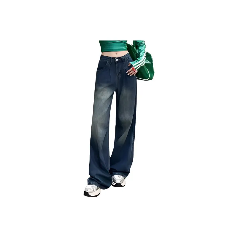 YINLEI Jeans Women's Vintage Blue-0