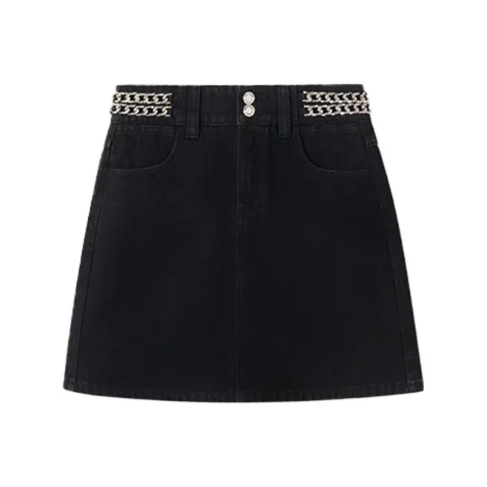 KARL LAGERFELD Denim Short Skirts Women's Black-0