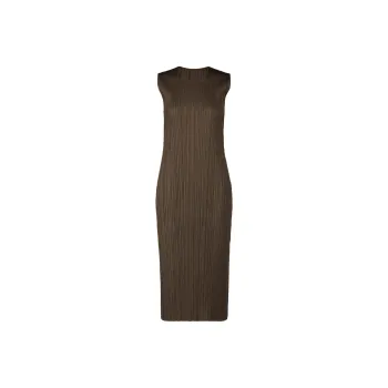 PLEATS PLEASE ISSEY MIYAKE Sleeveless Dress Women's Umber
