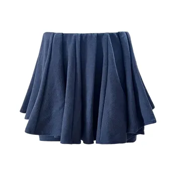 ZAVK Casual Short Skirts Women's Sea Blue