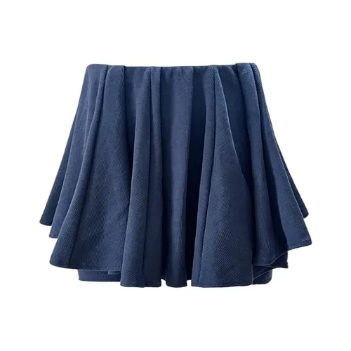 ZAVK Casual Short Skirts Women's Sea Blue