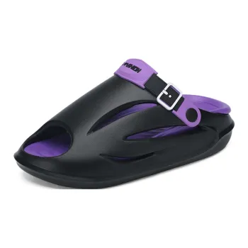 BEAR UNION Home Slippers Black Purple