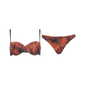 Selmark Bikinis Women's Orange Red Print