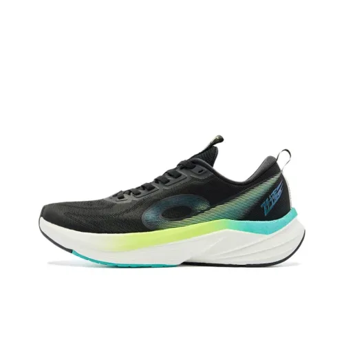 QIAODAN Speed 3LITE Cushioning, Slip Resistant, And Abrasion Resistant Low Top Casual Running Shoes Men's Black White