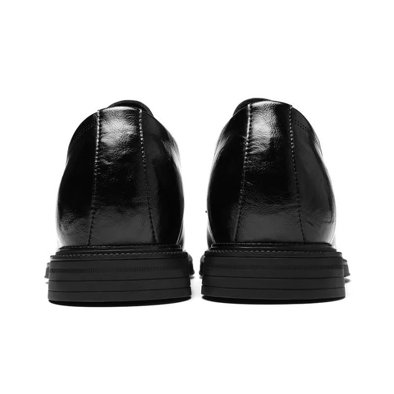 HLA Dress Shoes Men Low Top Black/Brown-3