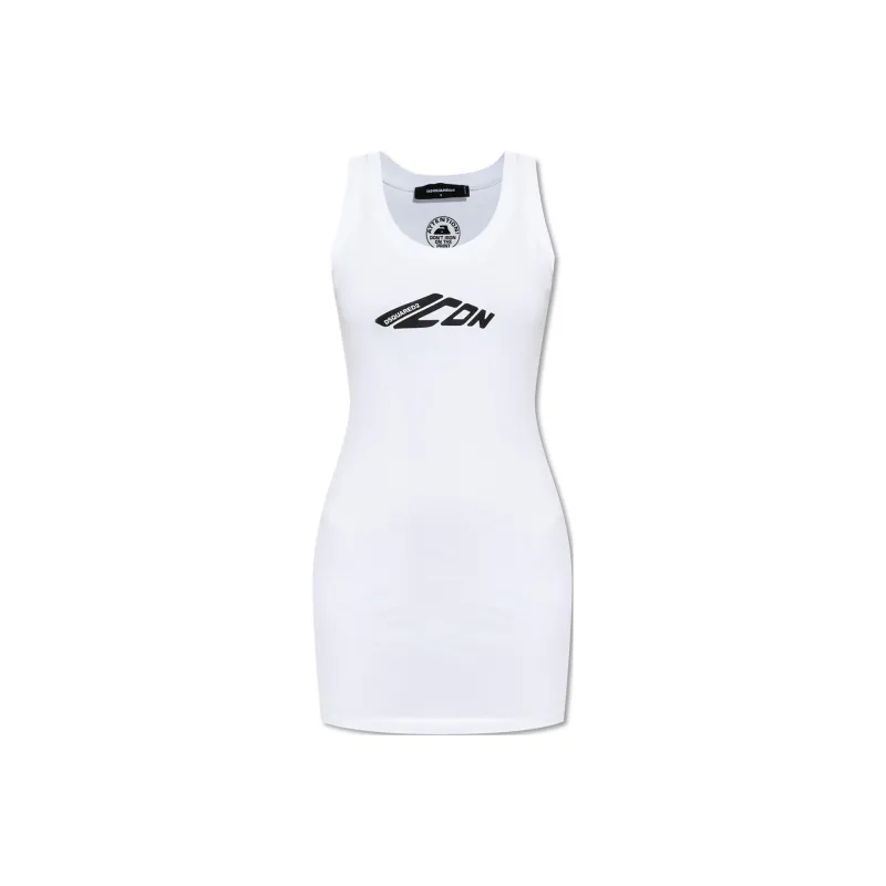 DSQUARED 2 Icon Printed Sleeveless Mini Dress-0