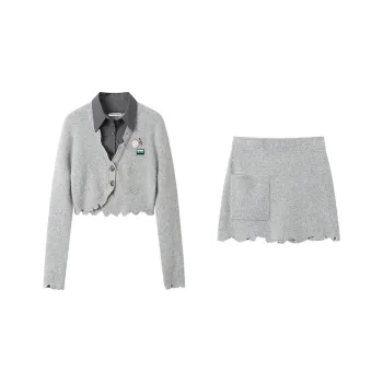 ANDREA MARTIN Skirt Set Women's Gray