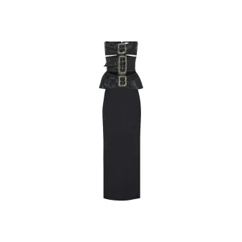 Jean Paul Gaultier Buckle detail Leather Midi Dress