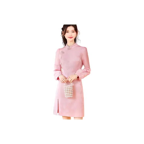 Like The Age Of Water Long Sleeved Dress Women's Pink