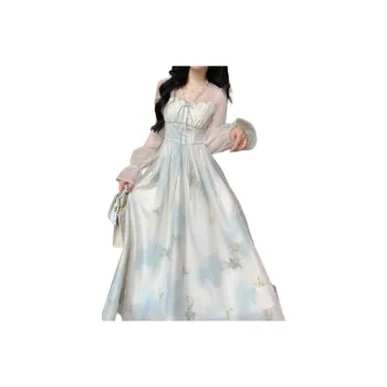 Zonibom Long Sleeved Dresses Women's Cloud Blue