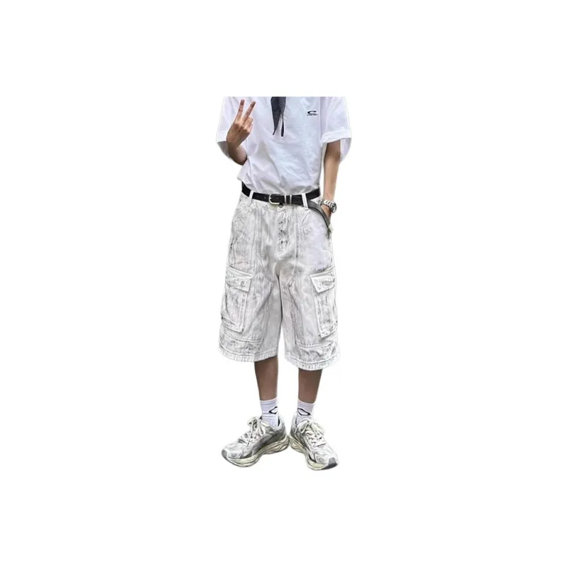Weles Denim Shorts Unisex White-0