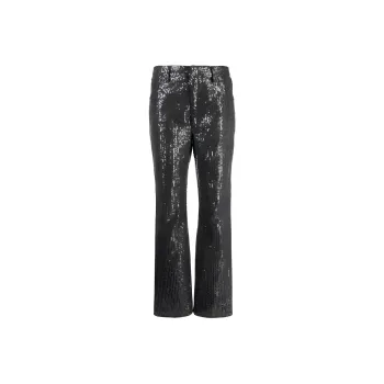 Rotate Sequin Embellished Straight Leg Jeans