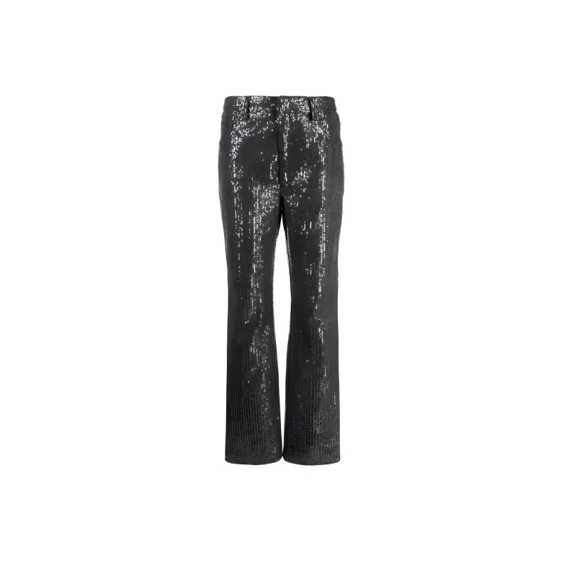 Rotate Sequin Embellished Straight Leg Jeans-0