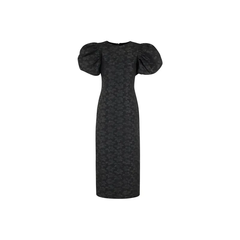 Rotate 3D Floral jacquard Midi Dress-0