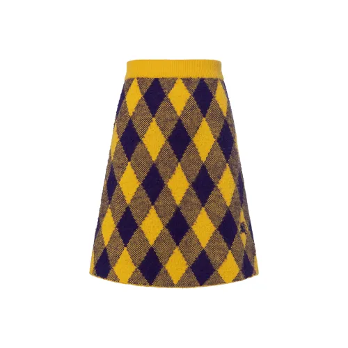 Burberry Argyle Wool Skirt 'Pear'