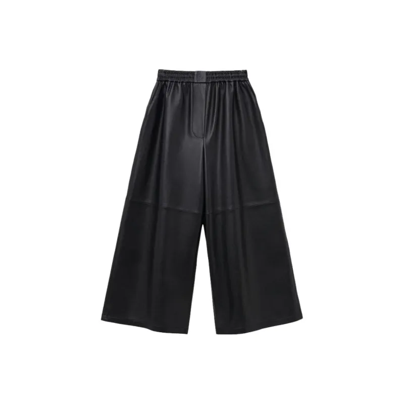 LOEWE Leather Pants Women's Black-0