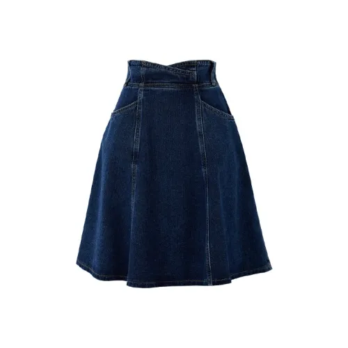 SOON FLOWER Denim Short Skirts Women's Blue