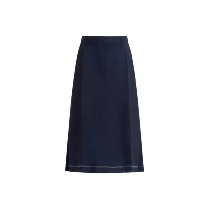 MARNI Asymmetric Hem Wool Skirt 'Blue'-0