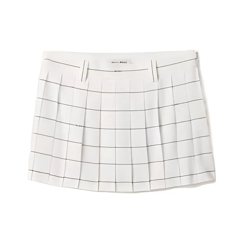 MIU MIU Stretched Pleated Mini Skirt-0