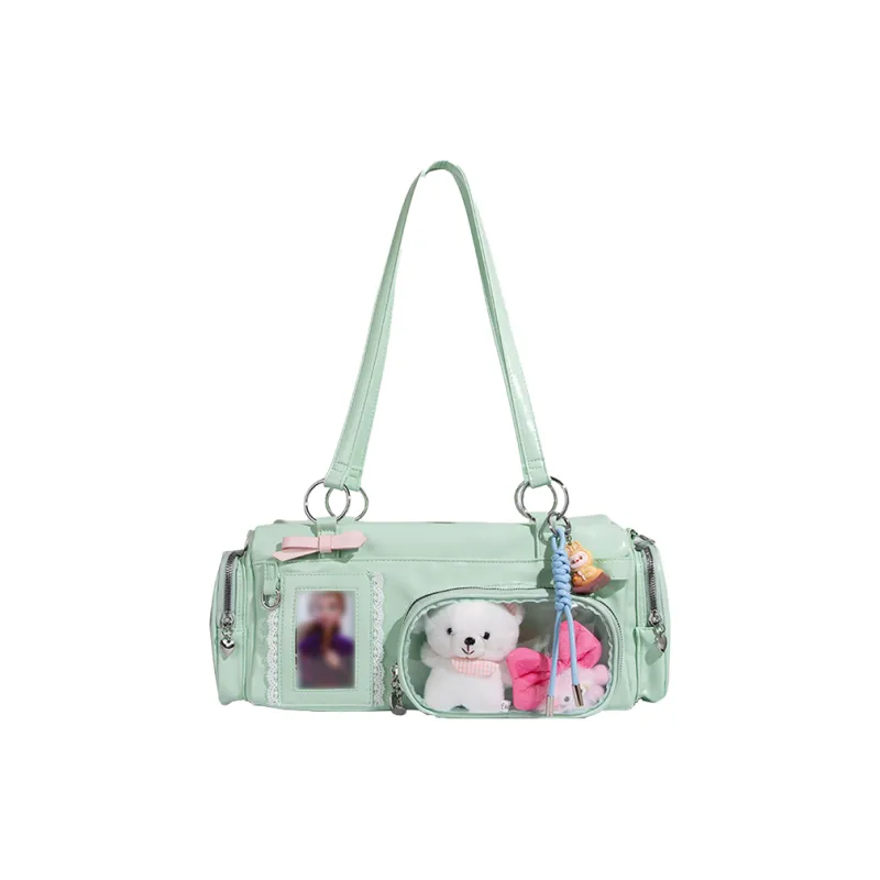 SHORT HAIR GIRL PU Shoulder Bag Ita Bags Women's-5