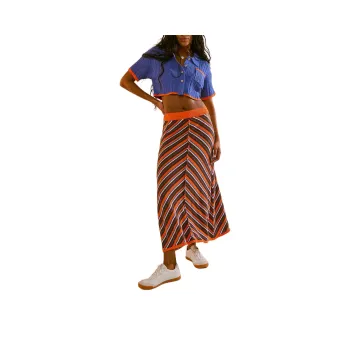 FREE PEOPLE Montego Sweater Skirt Set Skirt Set Women's Blue Combo/Blue Combo