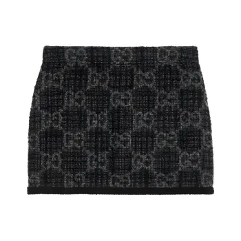 GUCCI Tonal Gg Tweed Skirt 'Black'