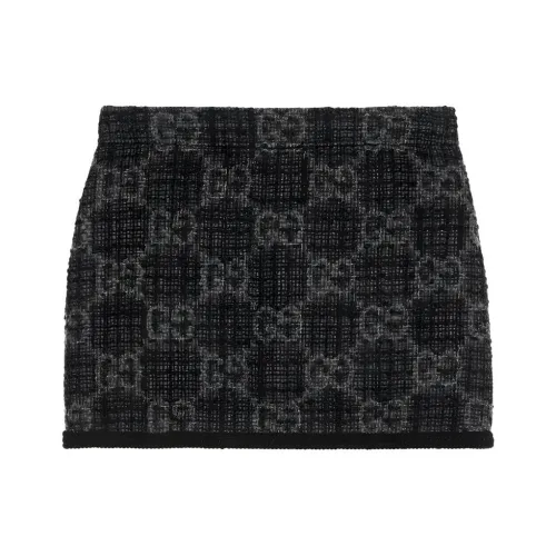 GUCCI Tonal Gg Tweed Skirt 'Black'