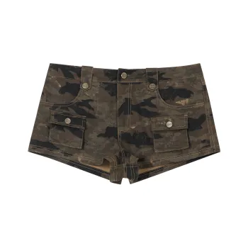 FORNINES Casual Shorts Women's Camouflage