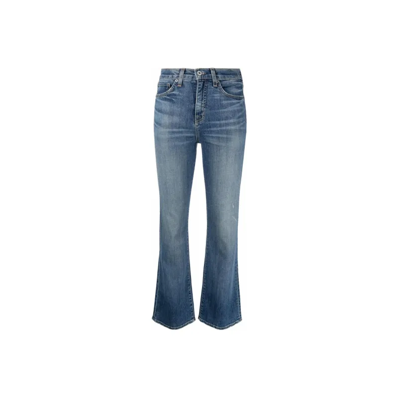 NILI LOTAN High rise Bootcut Bleach effect Jeans-0