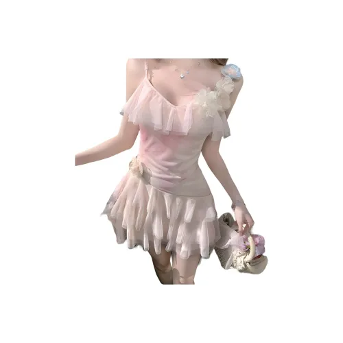 TENNE GIRL Slip Dresses Women's Pink
