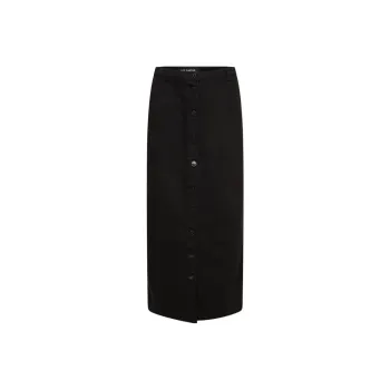 RAF SIMONS Logo Patch Buttoned Up Denim Midi Skirt