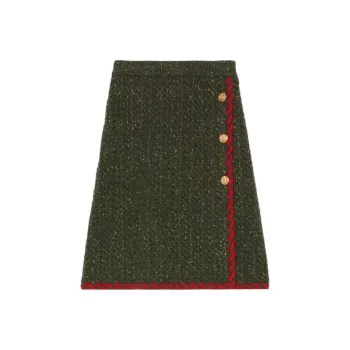 GUCCI Cable knit Wool cotton Midi Skirt