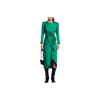 Sandro Long-Sleeved Dresses Women's Green